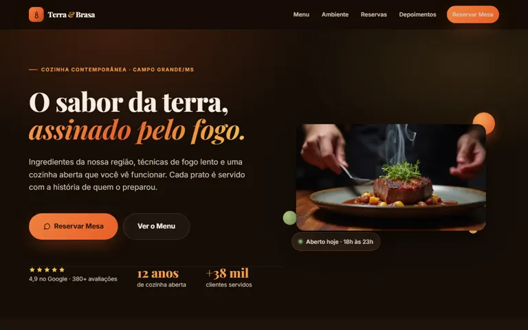 Prévia do template Restaurante